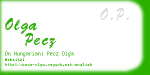 olga pecz business card